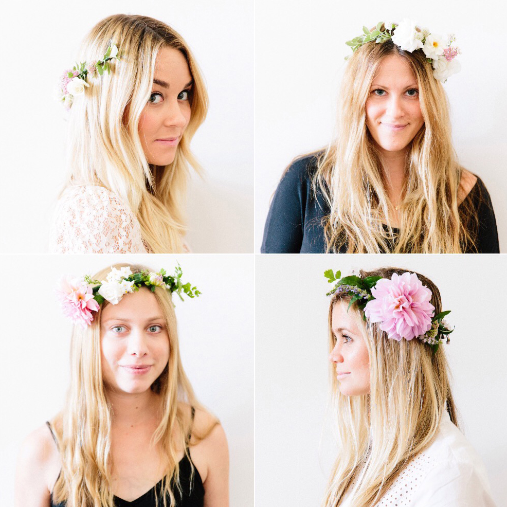 real flower headbands for weddings