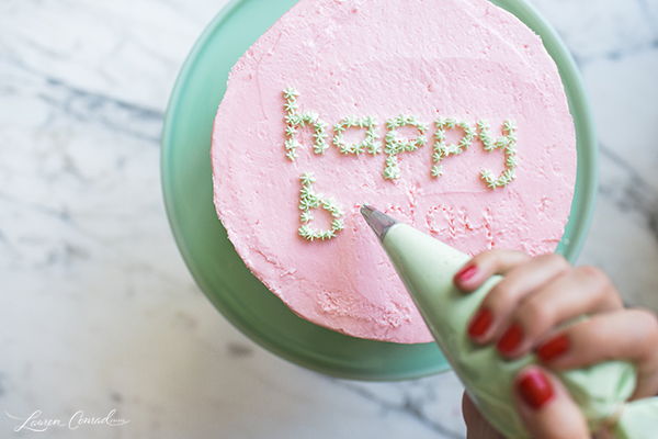 Edible Obsession: The Easiest Cake Lettering Tutorial Ever - Lauren Conrad