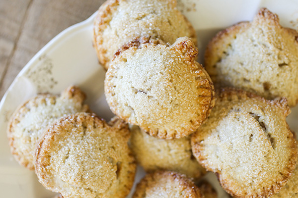 Mini pumpkin-shaped pear hand pies.