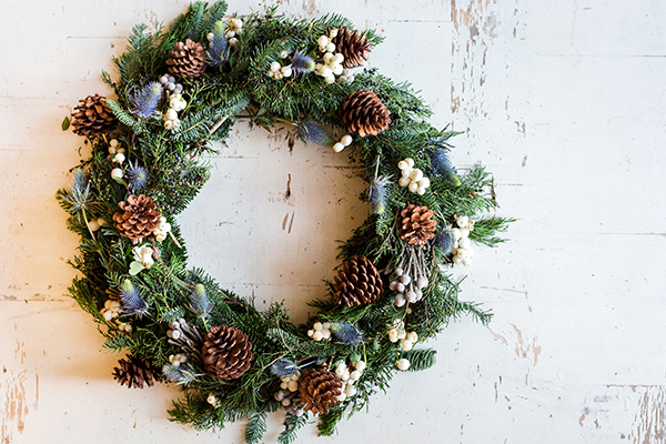 A festive DIY wreath by LaurenConrad.com