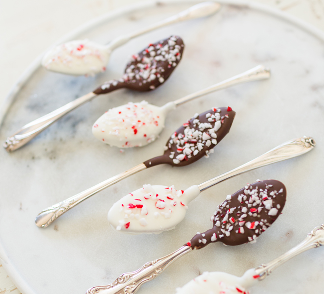 Hot Chocolate Stirrers: White Chocolate + Peppermint