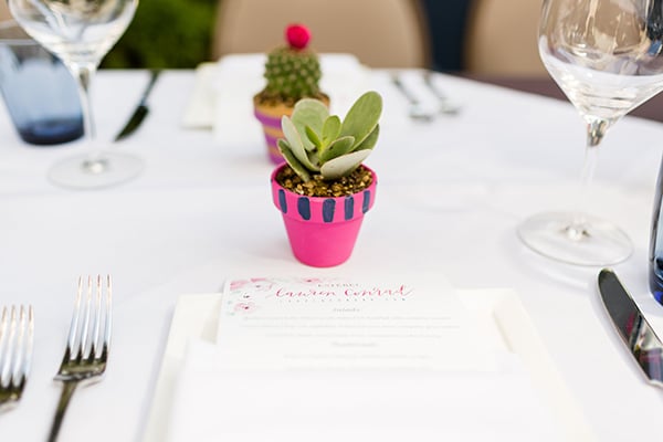 These mini painted pots brighten up any table