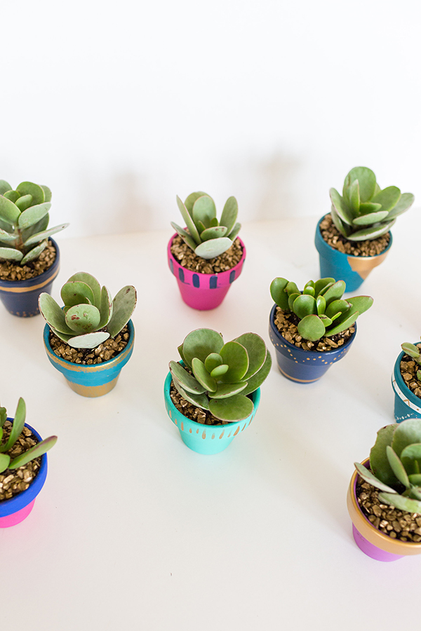 Miniature painted pot DIY by LaurenConrad.com