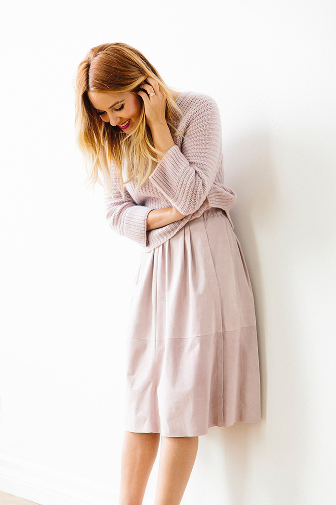 Lauren Conrad modeling one of her favorite pastel lavender looks