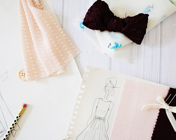 Sketches and mood boards from the new LC Lauren Conrad for Kohl's Celebrate collection