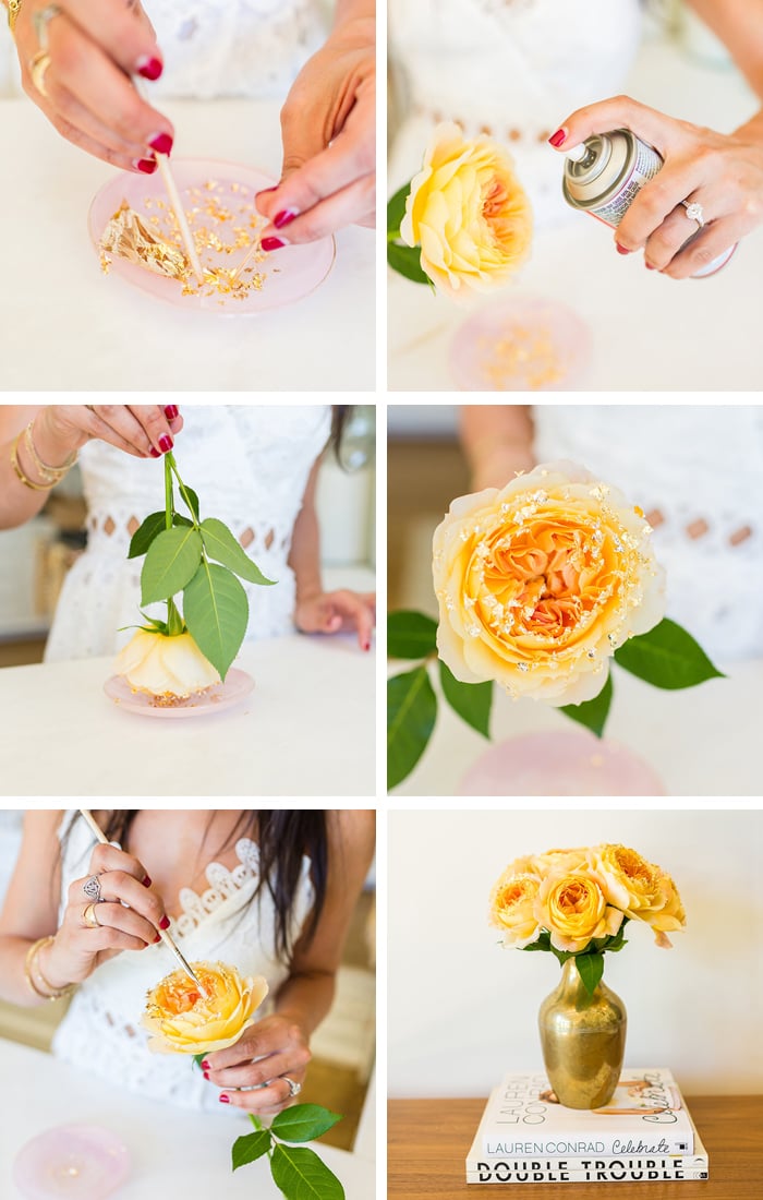 Follow these steps to make the prettiest gilded roses