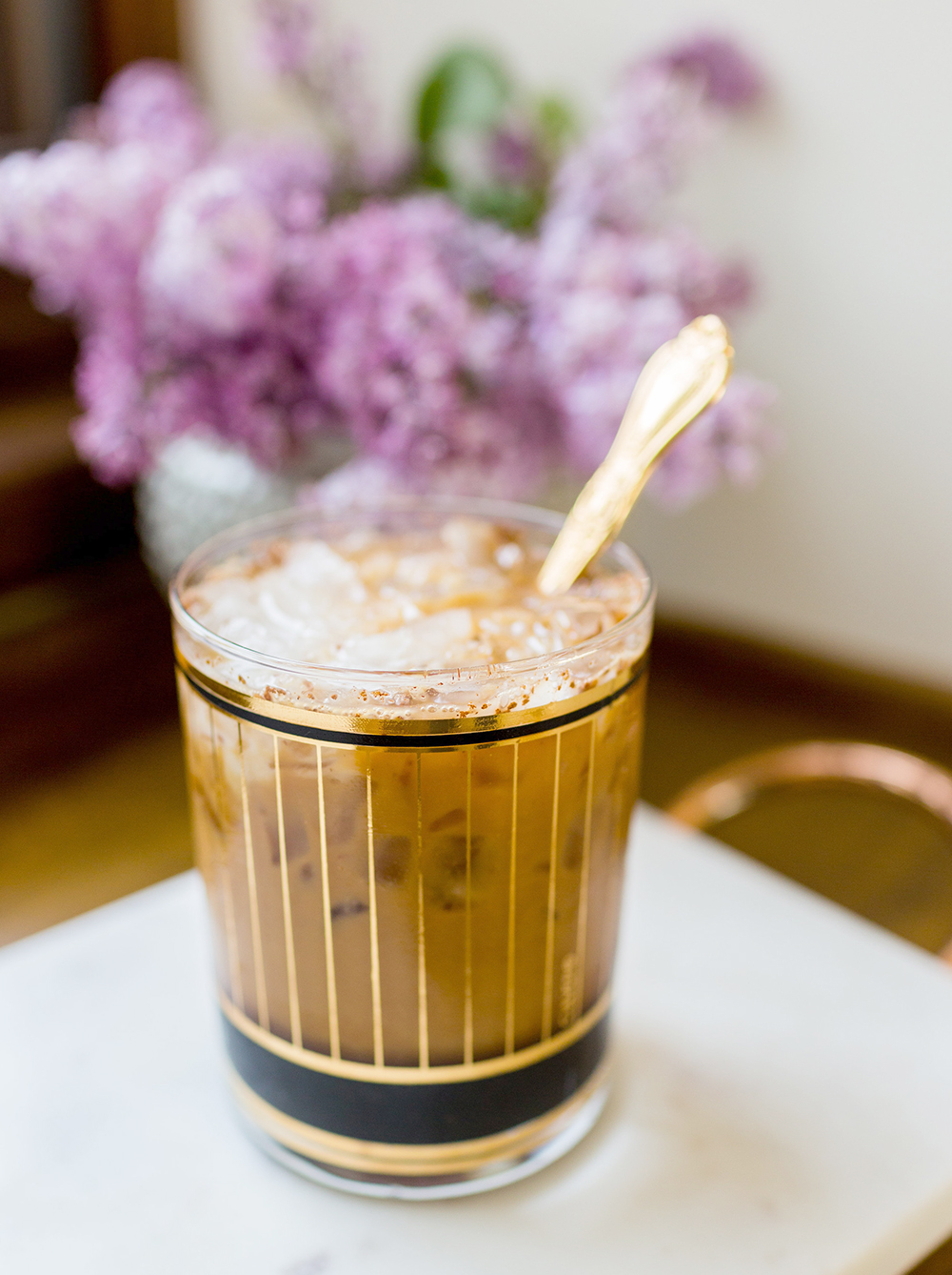 Dark Roast Almond Milk Latte with Sea Salt and Cinnamon