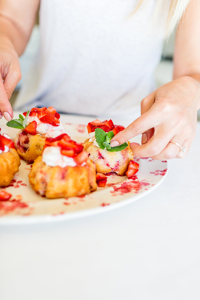 Mini strawberry shortcakes recipe courtesy of Lauren Lowstan