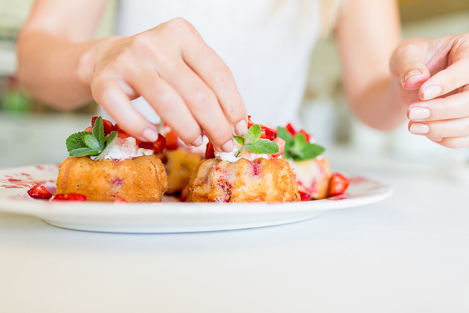 Get the recipe for these darling & delicious mini strawberry shortcakes