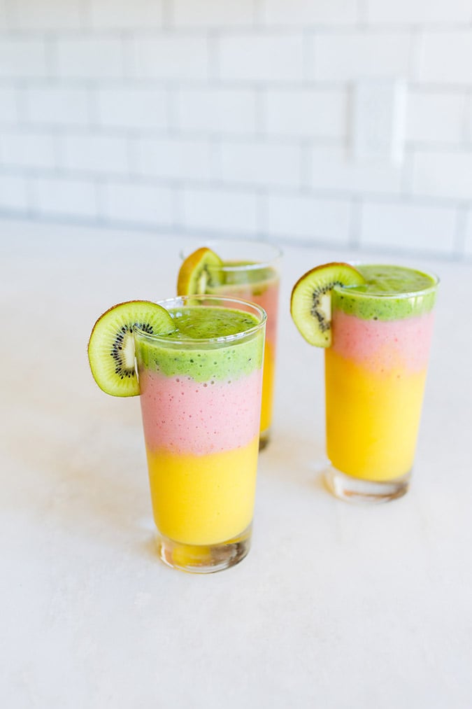 Layered summer smoothies
