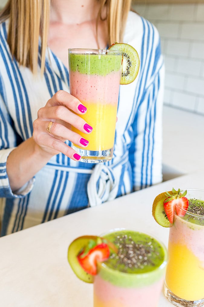 Get the recipe for these pretty pastel layered smoothies on LaurenConrad.com