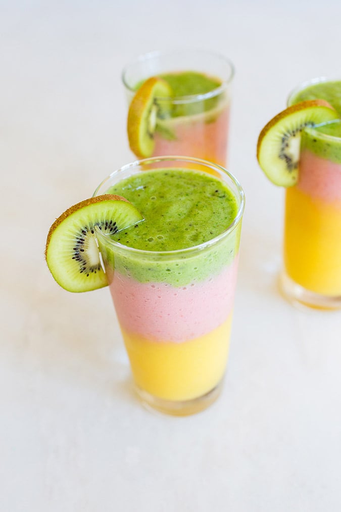 Pastel striped smoothies for summer