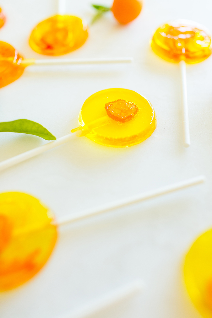 Bright and summery kumquat lollipop recipe
