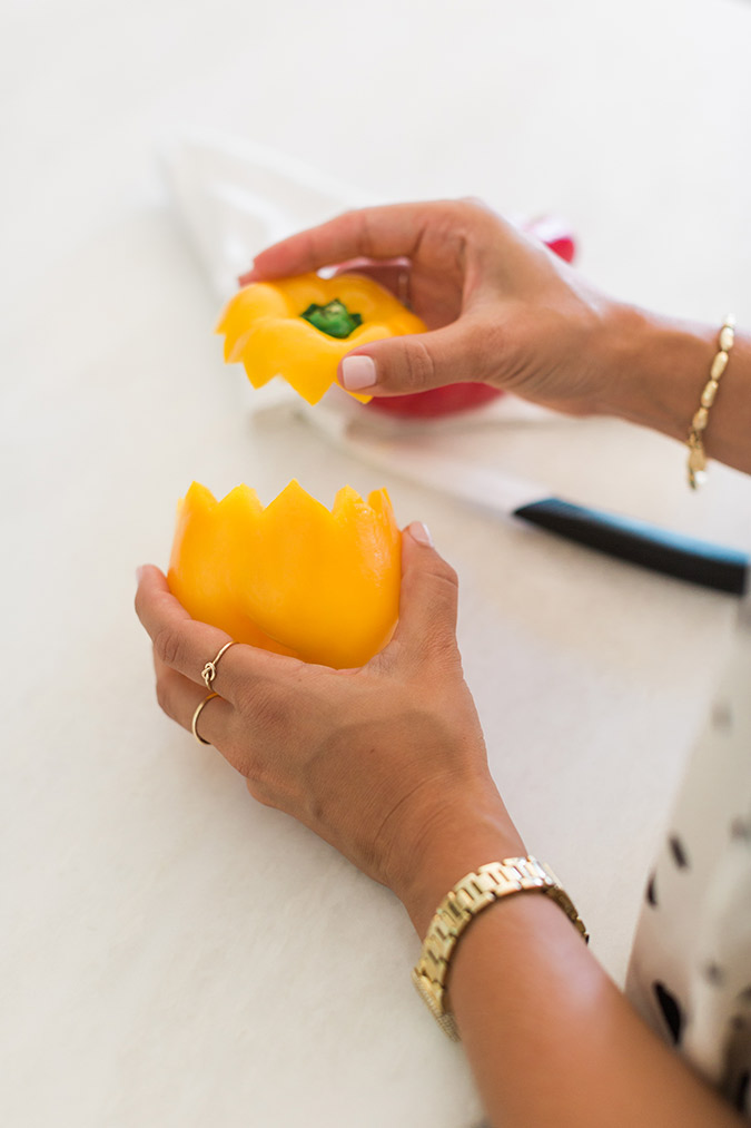How to make the cutest stuffed bell peppers for Halloween