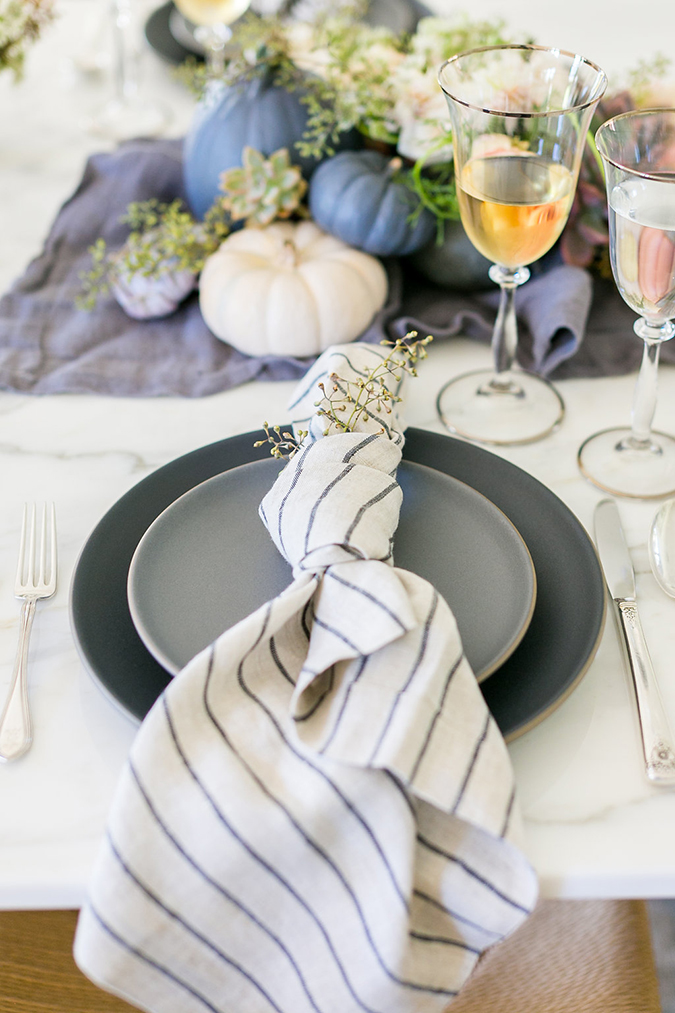 Kate Martindale's pastel Thanksgiving table set up