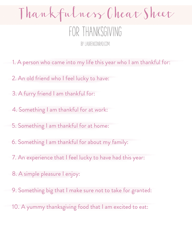 LC's Thanksgiving Cheat Sheet for Turkey Day