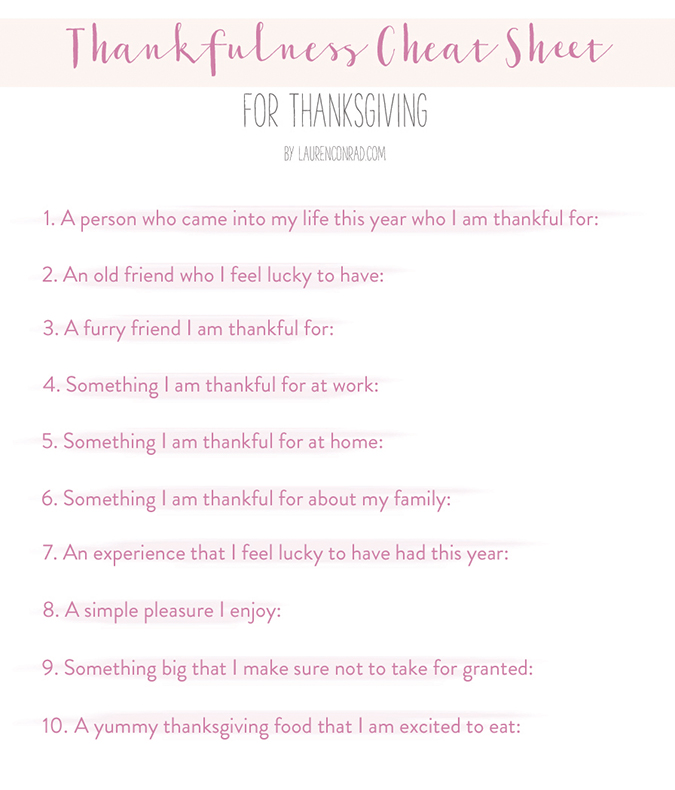 Thanksgiving Cheat Sheet