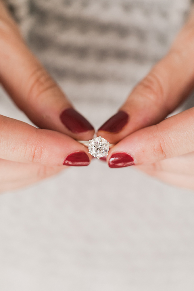 Holiday red mani + a James Allen engagement ring