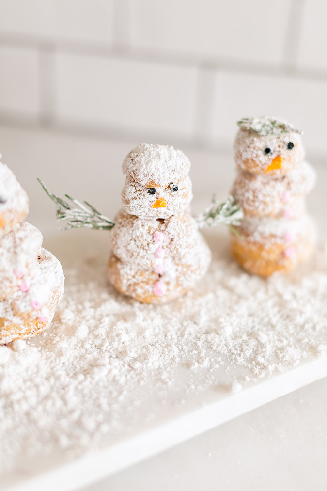 Snowy snowmen cream puffs by LaurenConrad.com