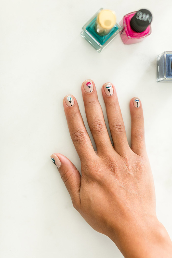 Holiday ornament manicure by Olive & June