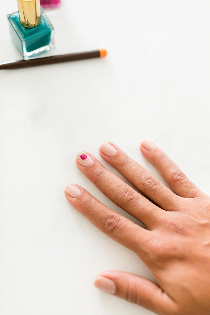 how to recreate our holiday ornament manicure, step-by-step