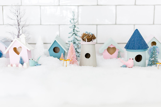 a little pastel village for Christmas