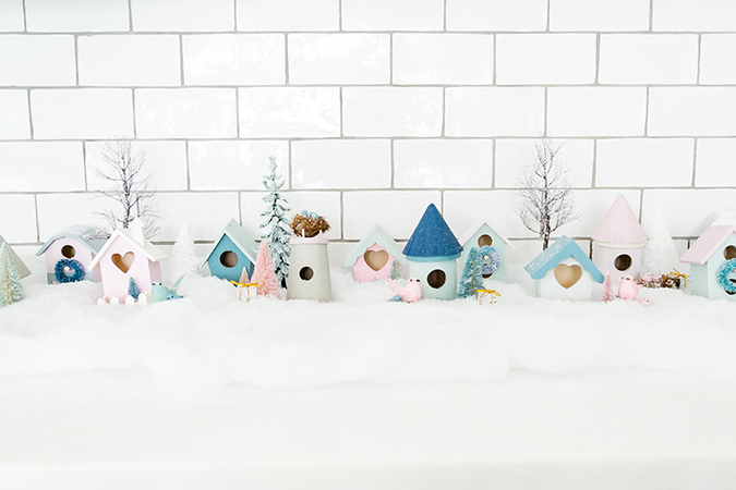 DIY pastel winter village