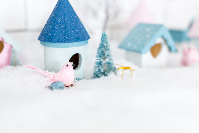 how to make your own holiday village for Christmas