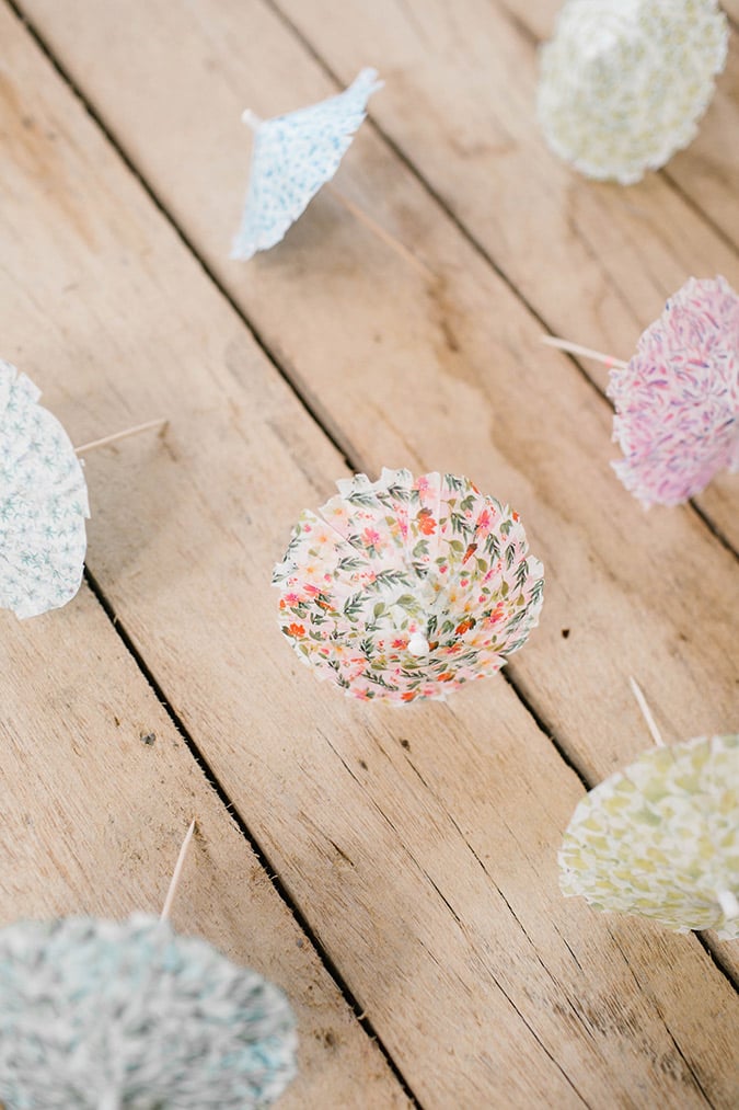 The sweetest washi tape cocktail umbrellas