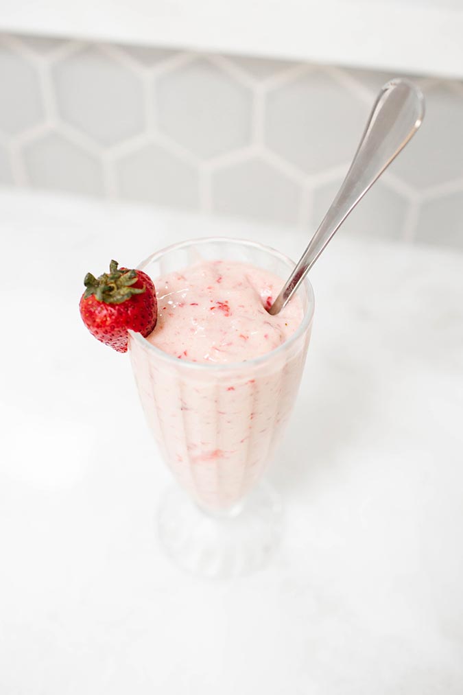 Healthy strawberry banana nice cream recipe