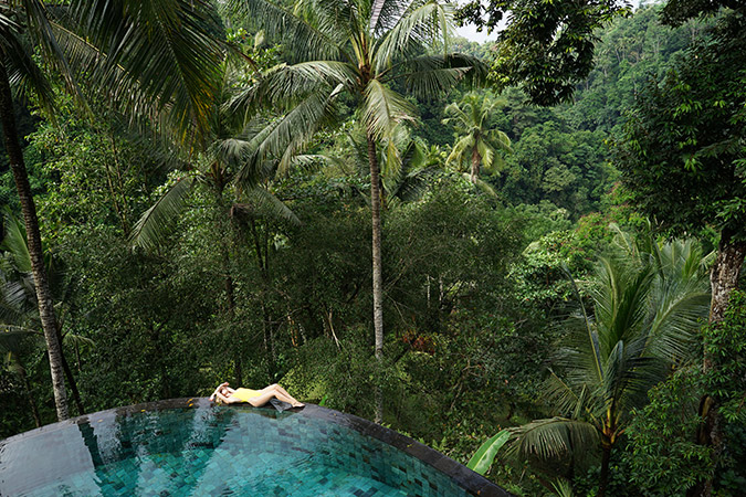 pool lounging in Bali via LaurenConrad.com