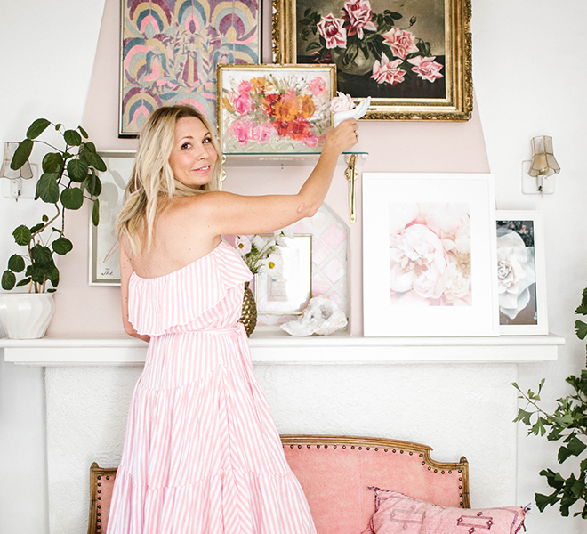 Inspired Idea: How to Transform Your Boring Mantle into a Vintage, Blush Pink Dream