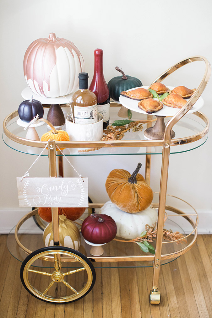 fall bar cart ideas via LaurenConrad.com