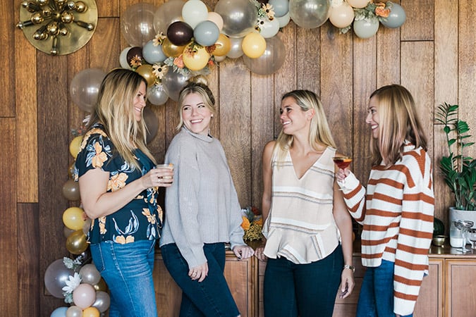 Friendsgiving balloon arch with Balloon Time on LaurenConrad.com