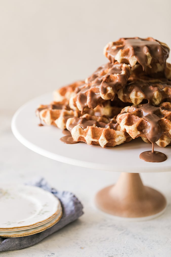 liege waffles with cayenne milk chocolate via LaurenConrad.com