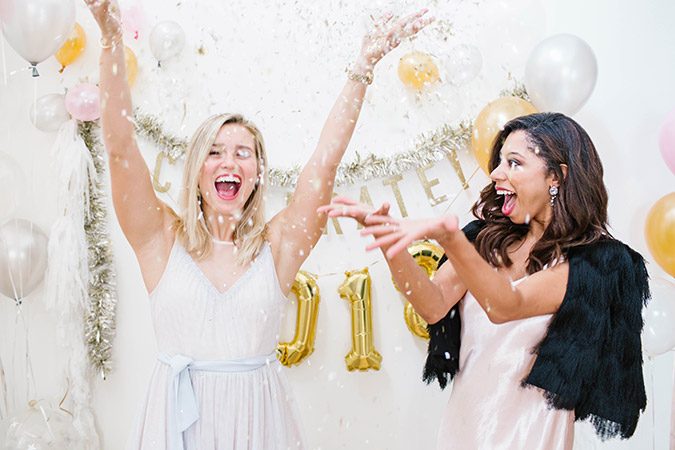 DIY backdrop for New Year's Eve on LaurenConrad.com