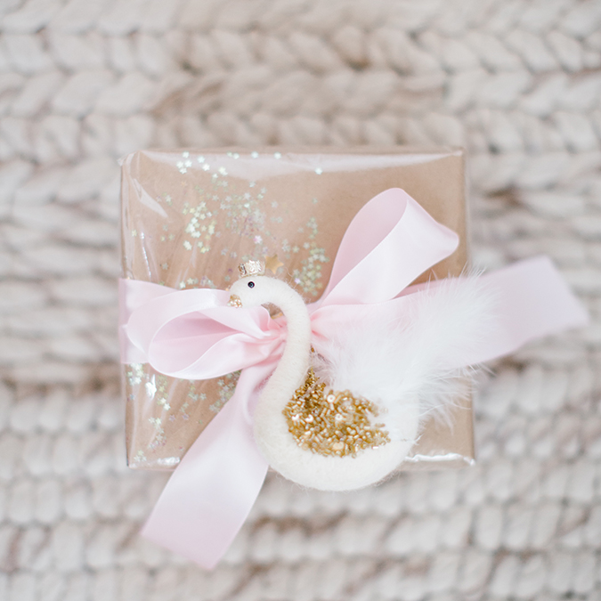 DIY cellophane confetti gift wrap