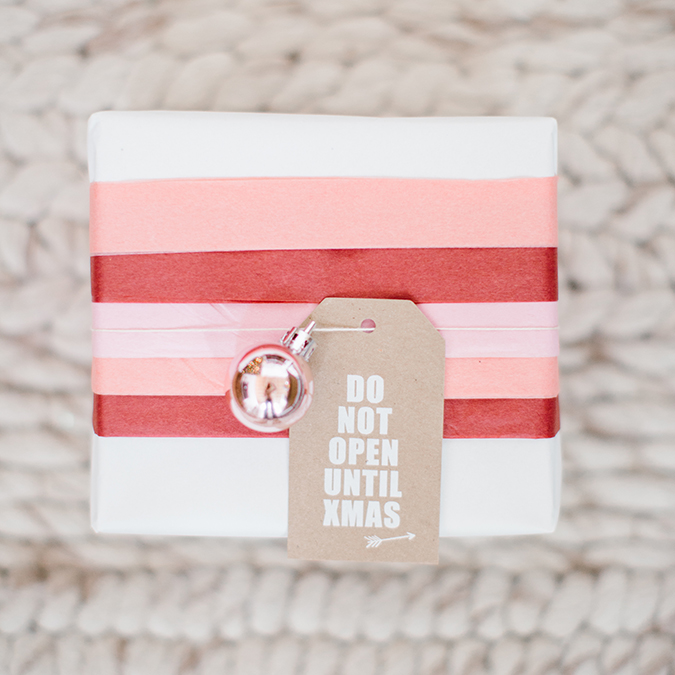 DIY tissue paper gift wrap via LaurenConrad.com