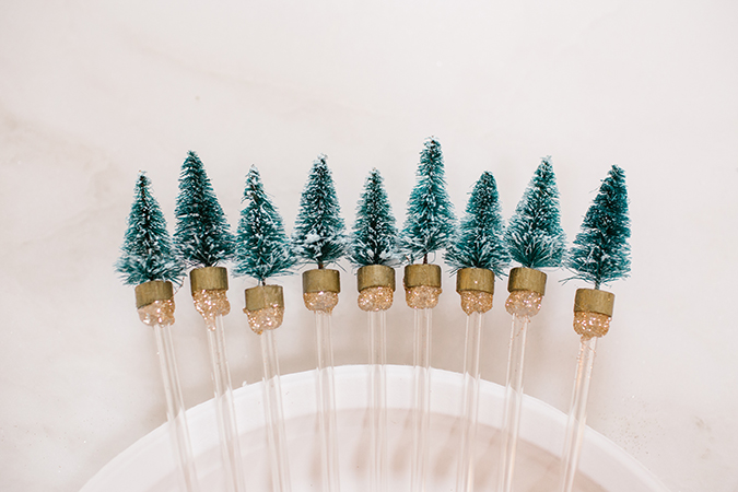 DIY holiday drink stirrers on LaurenConrad.com