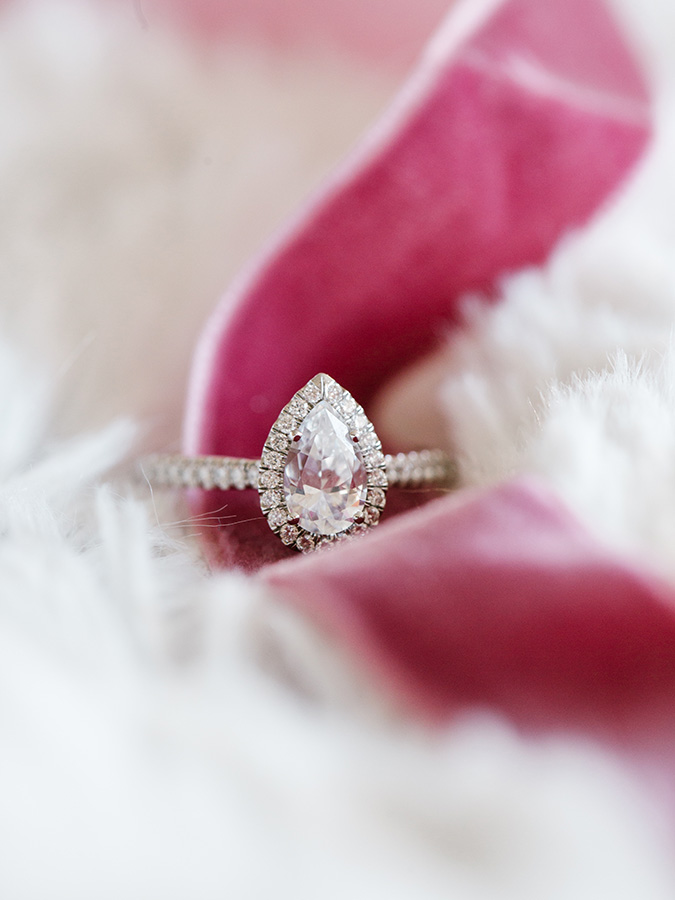 stunning pear shaped engagement ring by James Allen