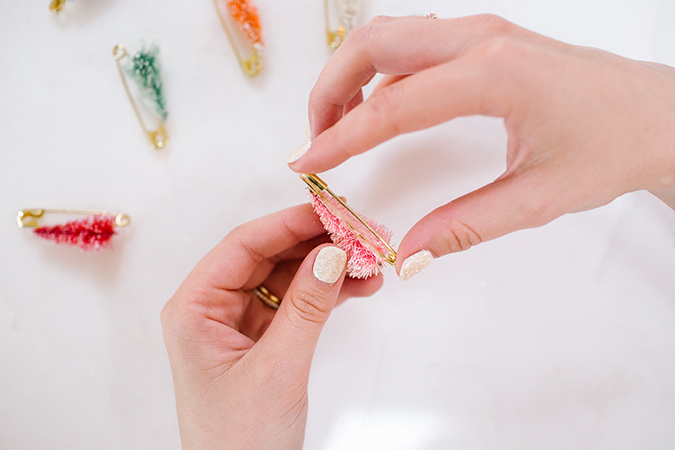 bottle brush DIY holiday sweater