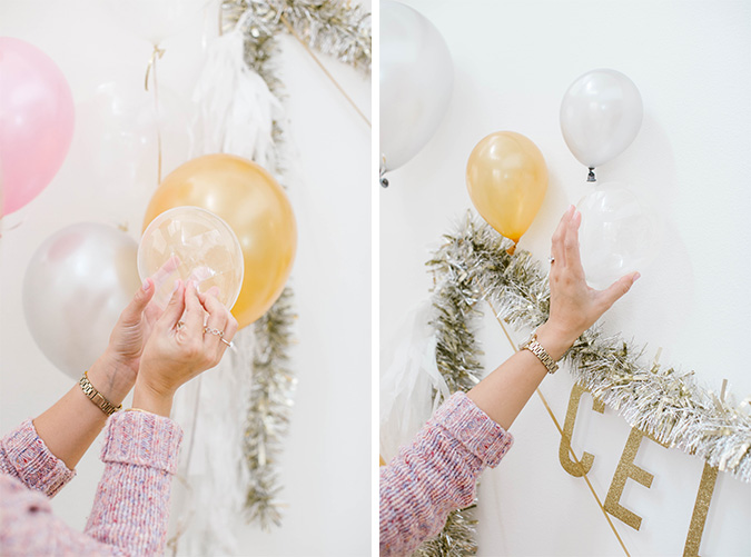 making our NYE backdrop with Balloon Time