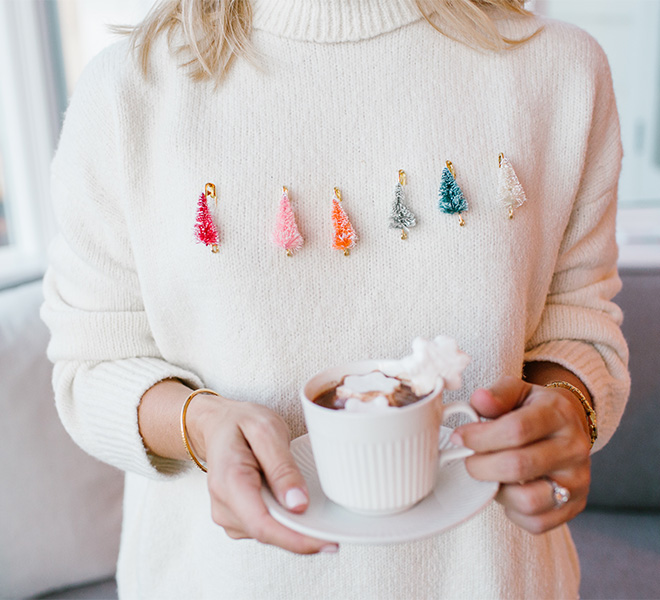 Holiday Hack: The 5-Minute Bottle Brush Tree Christmas Sweater