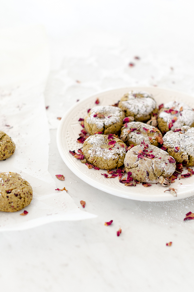 moroccan pistachio rose cookies recipe on laurenconrad.com