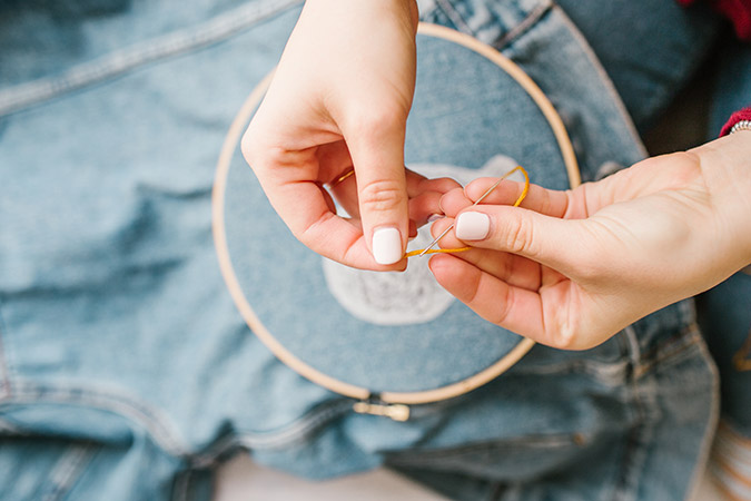 DIY: Hand Embroidered Denim - Lauren Conrad