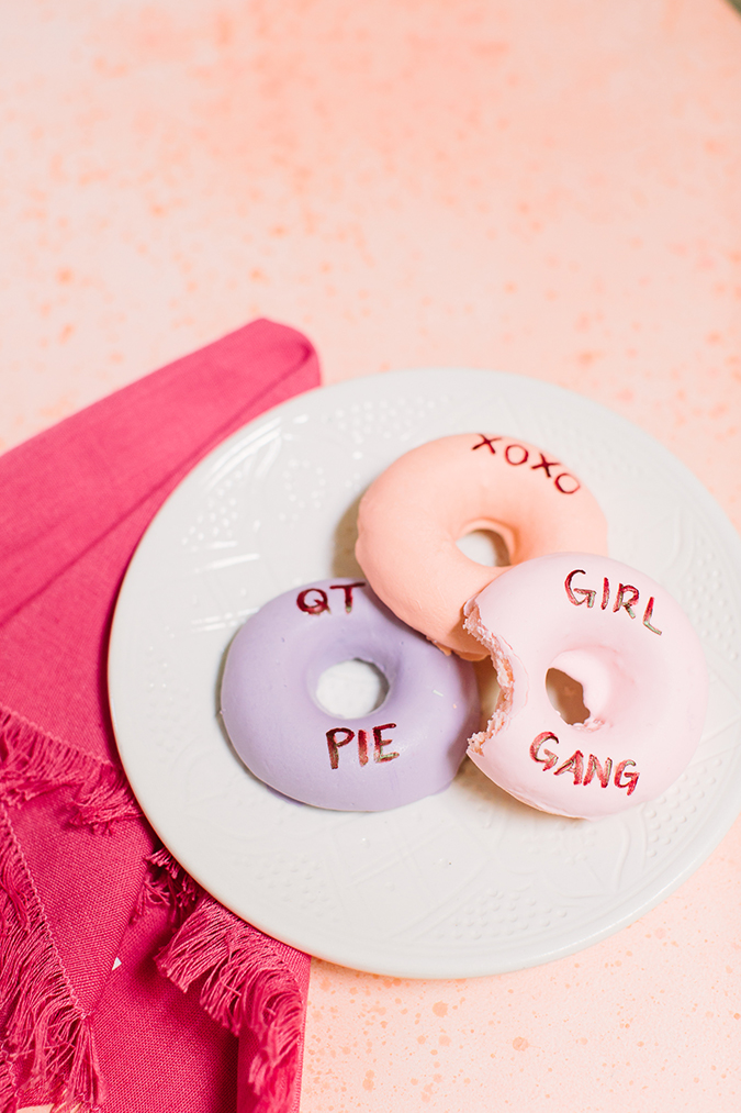 cutest conversation heart donuts