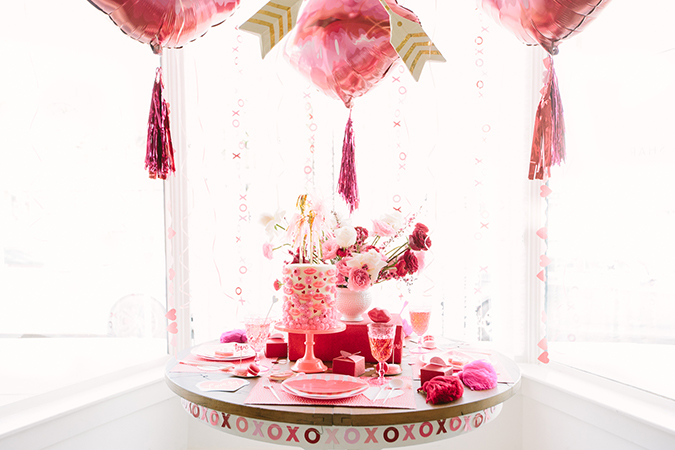 galentine's day set up via LaurenConrad.com