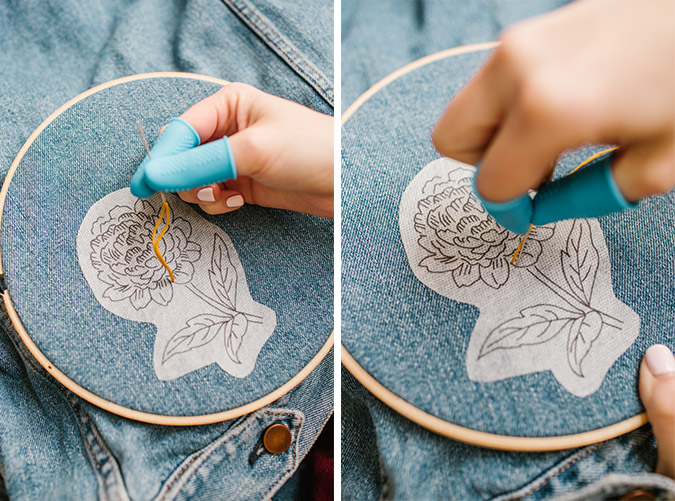 hand embroidery on denim