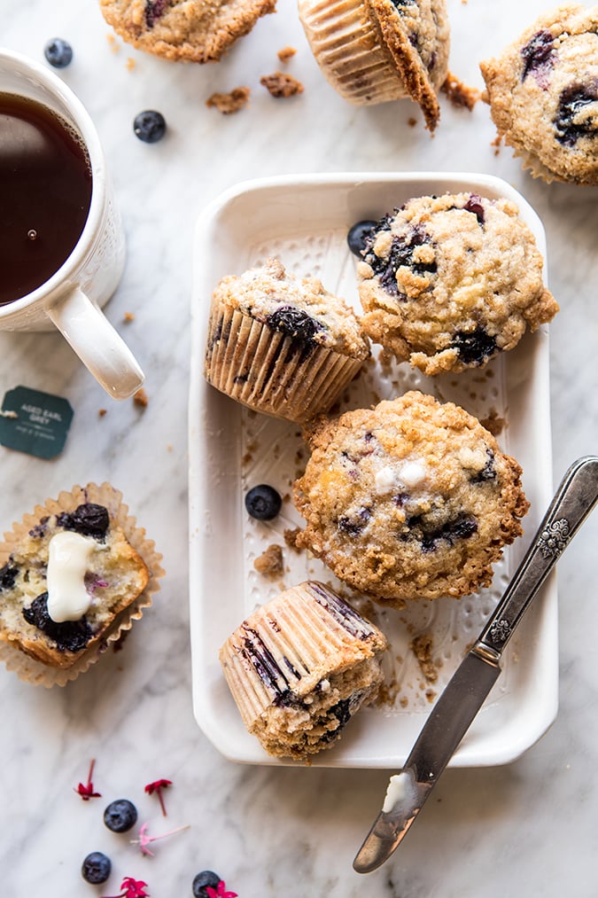 earl grey blueberry muffins recipe via laurenconrad.com