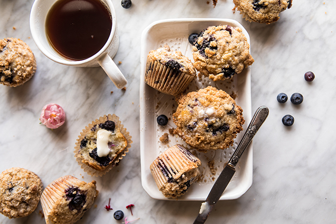 earl grey blueberry muffins recipe via laurenconrad.com